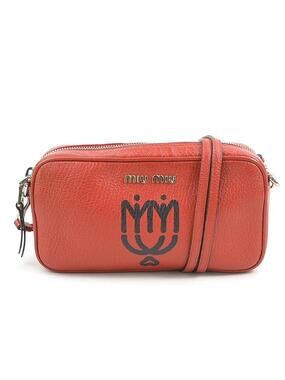 Auth Miumiu Crossbody Shoulder Bag Red #302954M44B